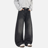 DAXUEN High-waisted wide-leg vintage wash jeans