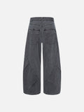 DAXUEN muted brown-grey balloon-leg washed cotton trousers