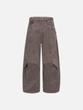 Balloon-Leg Washed Cotton Trousers