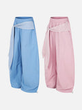 DAXUEN Wide-leg balloon pants with sash and embroidery