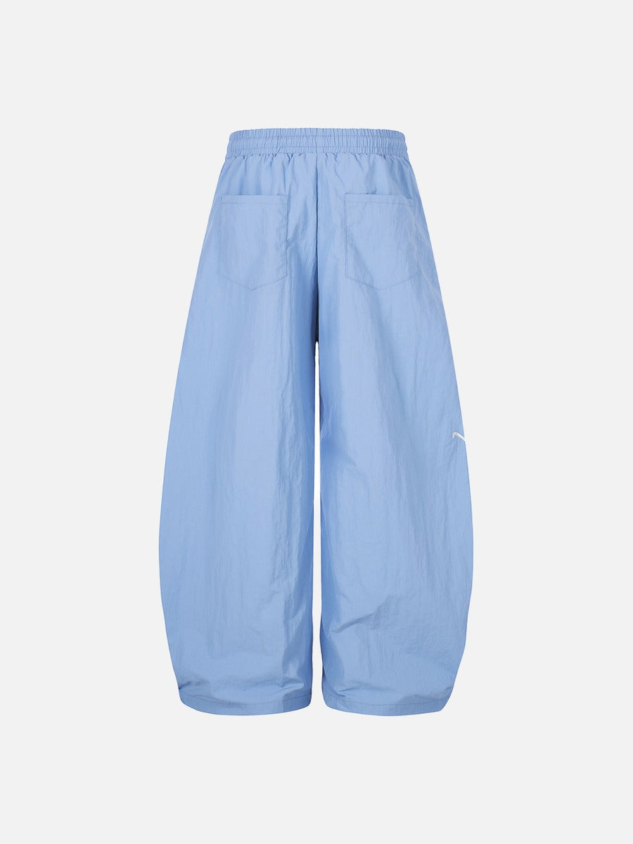 DAXUEN Wide-leg balloon pants with sash and embroidery