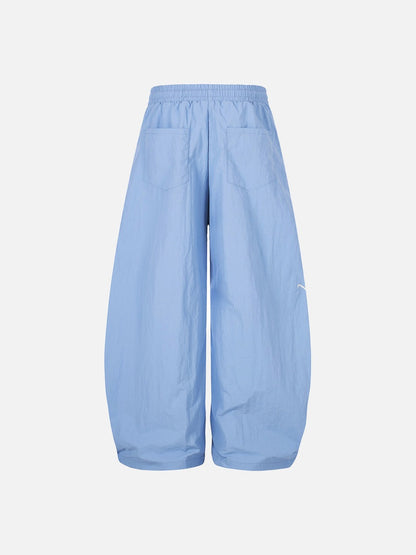 DAXUEN Wide-leg balloon pants with sash and embroidery