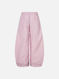 DAXUEN Wide-leg balloon pants with sash and embroidery