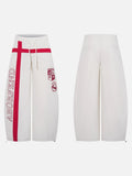 DAXUEN Loose-fitting wide-leg track pants with red graphics