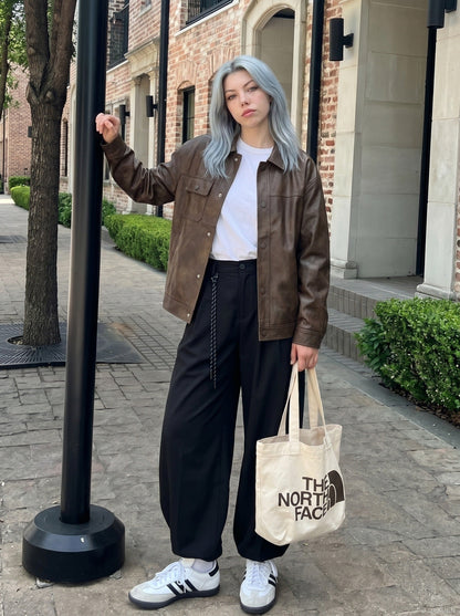 DAXUEN Wide-leg trousers with balloon silhouette — model photo
