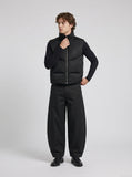 DAXUEN Wide-leg balloon trousers in tan and black — model photo
