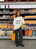 DAXUEN charcoal grey wide-leg denim jeans — model photo