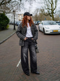 DAXUEN Wide-leg denim jeans with a balloon-like silhouette — model photo