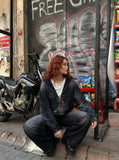 DAXUEN Wide-leg denim jeans with a balloon-like silhouette — model photo