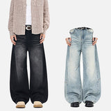 DAXUEN Wide-leg denim jeans with a balloon-like silhouette