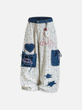 DAXUEN Wide-leg embroidered trousers with patterned fabric