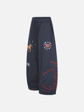 DAXUEN navy oversized ballooned sweatpants with animal embroidery