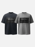 DAXUEN Distressed graphic t-shirt with raw edges