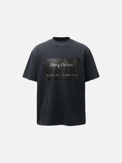 DAXUEN Distressed graphic t-shirt with raw edges