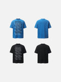 DAXUEN Black and blue Bang Ouluo graphic short-sleeved T-shirt