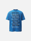 DAXUEN Black and blue Bang Ouluo graphic short-sleeved T-shirt