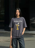 DAXUEN Oversized short-sleeve t-shirt with graphic print — model photo