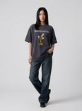 DAXUEN Oversized short-sleeve t-shirt with graphic print — model photo