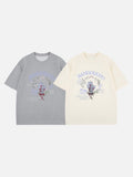 DAXUEN BANGOULUOU Graphic T-Shirt with floral and cartoon prints
