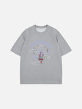 DAXUEN BANGOULUOU Graphic T-Shirt with floral and cartoon prints