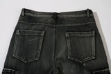 DAXUEN faded blue cargo jeans with barbed wire embroidery