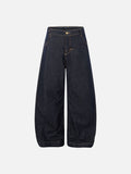 DAXUEN dark blue barrel-leg denim jeans