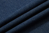 DAXUEN washed blue denim baseball-embroidered pullover shirt