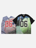 DAXUEN white oversized baseball graphic jersey tee