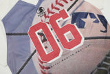 DAXUEN white oversized baseball graphic jersey tee