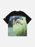 DAXUEN white oversized baseball graphic jersey tee