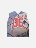 DAXUEN white oversized baseball graphic jersey tee