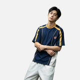 DAXUEN white baseball-stitch graphic t-shirt