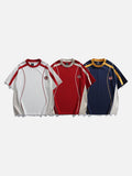 DAXUEN white baseball-stitch graphic t-shirt
