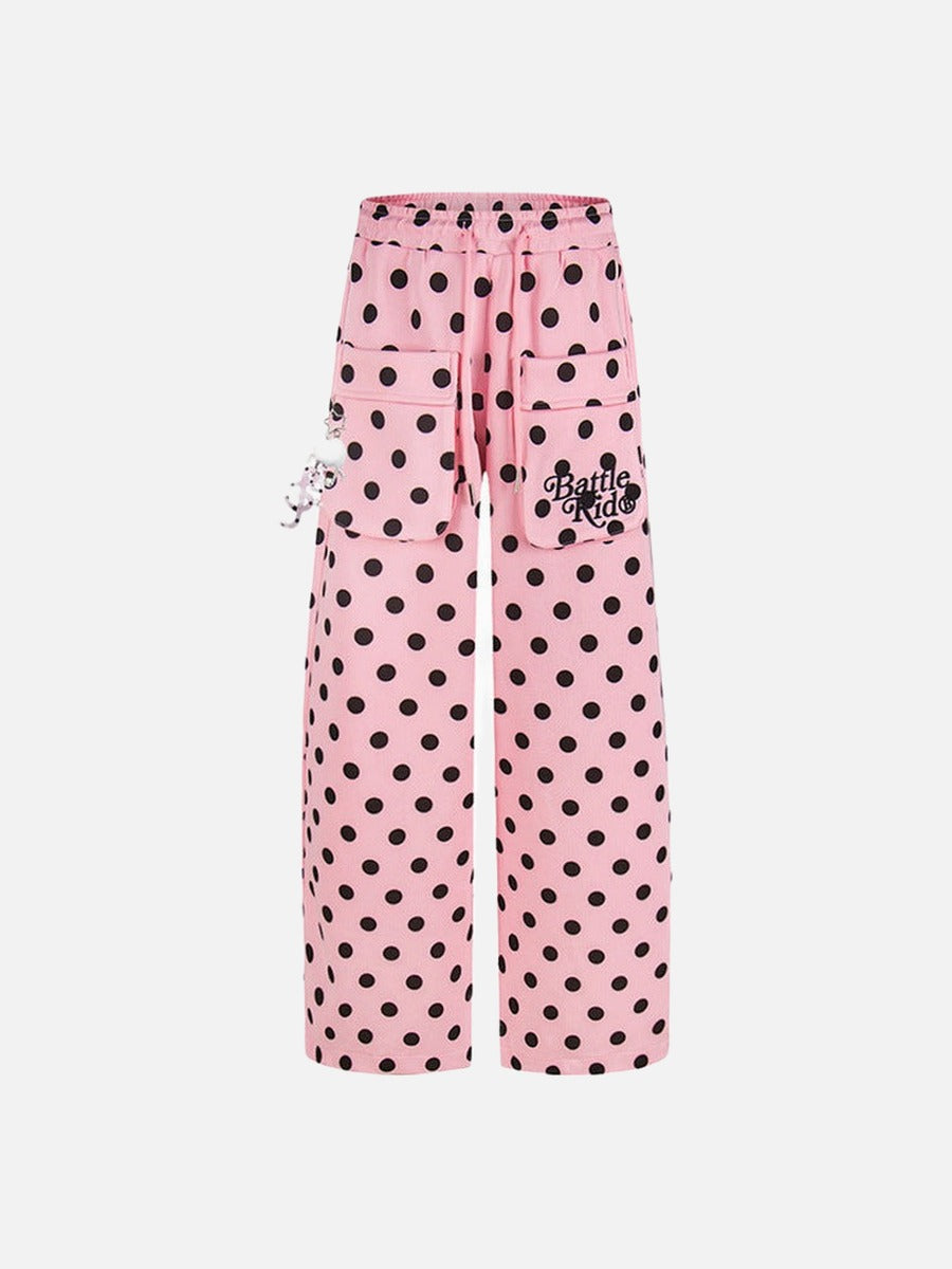 DAXUEN Wide-leg casual pants with polka dot print