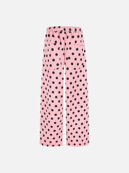 DAXUEN Wide-leg casual pants with polka dot print