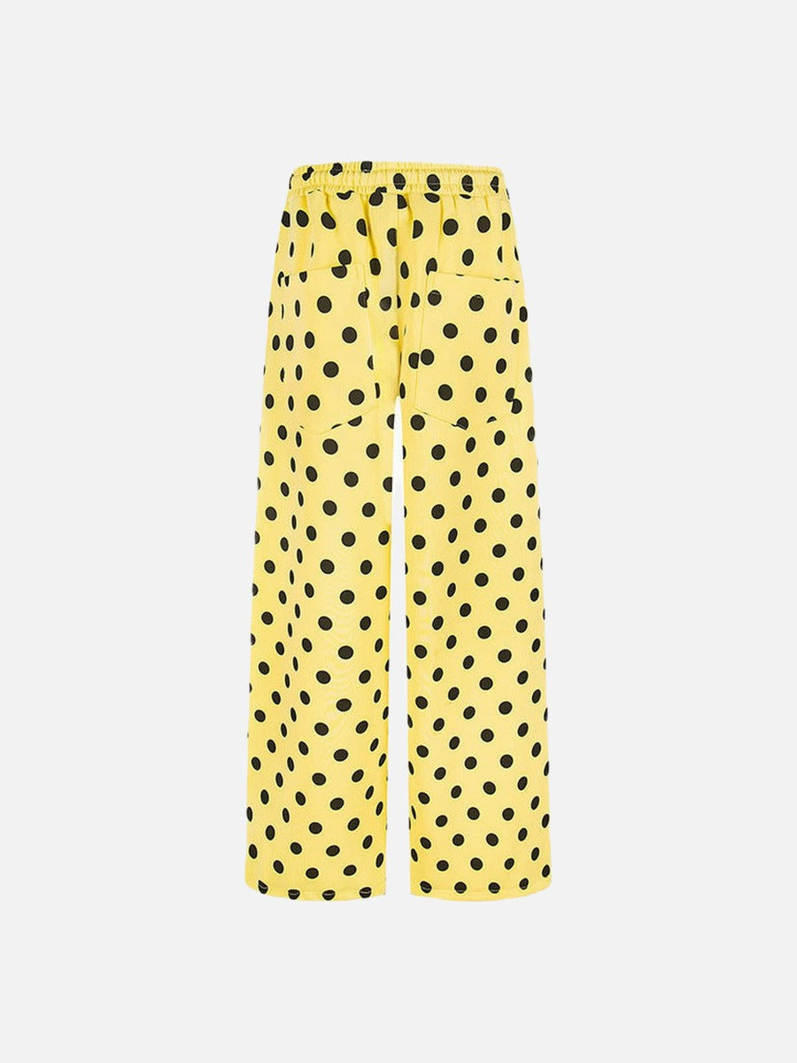 DAXUEN Wide-leg casual pants with polka dot print