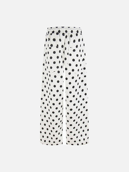 DAXUEN Wide-leg casual pants with polka dot print