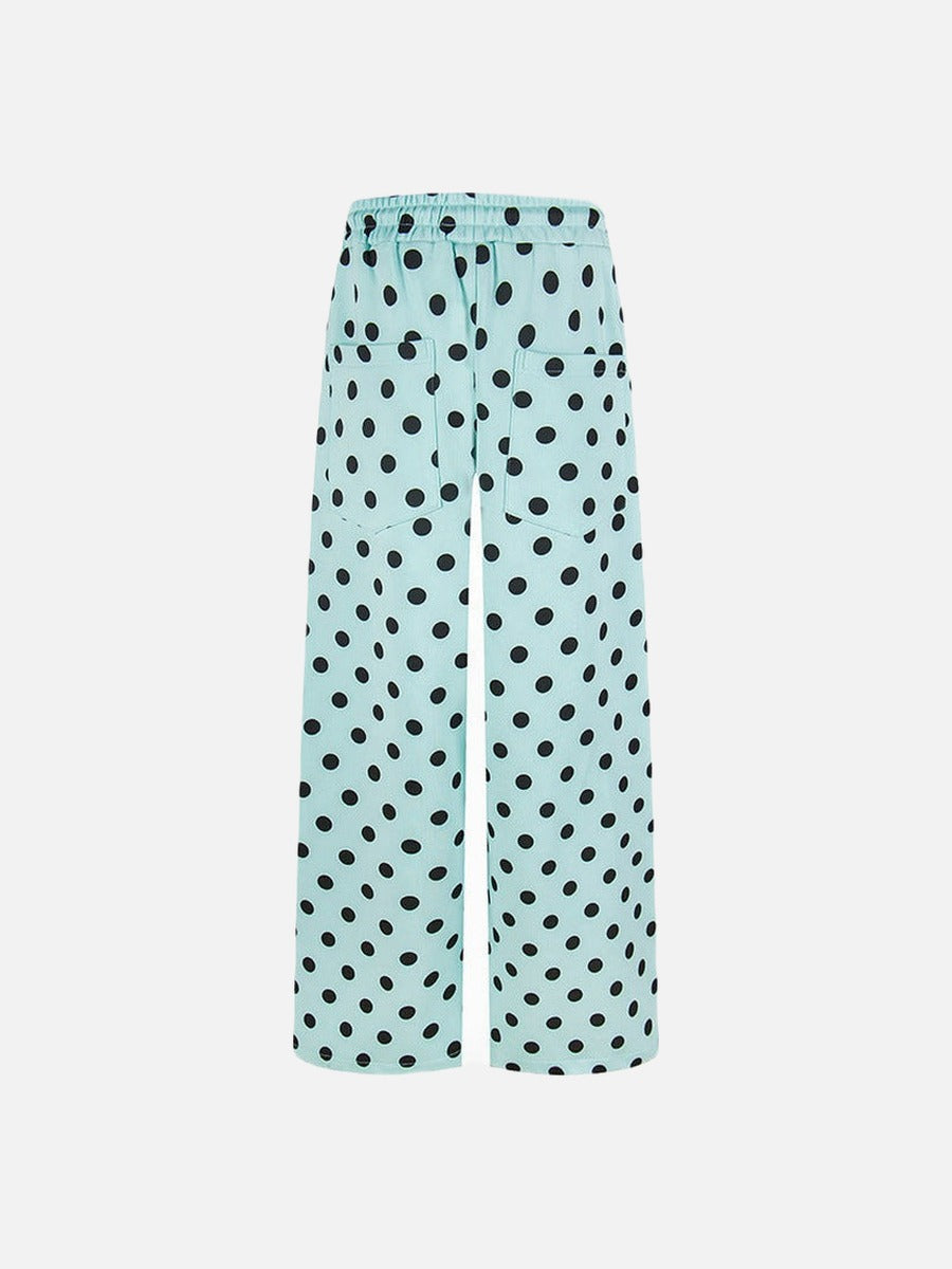 DAXUEN Wide-leg casual pants with polka dot print