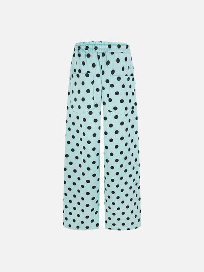 DAXUEN Wide-leg casual pants with polka dot print