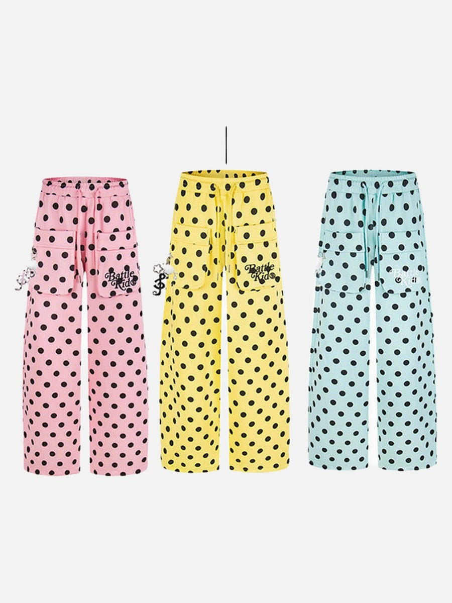 DAXUEN Wide-leg casual pants with polka dot print