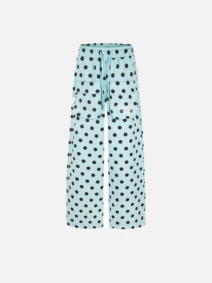 DAXUEN Wide-leg casual pants with polka dot print