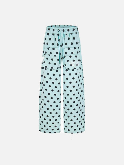 DAXUEN Wide-leg casual pants with polka dot print