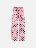 DAXUEN Wide-leg casual pants with polka dot print
