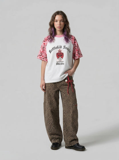 DAXUEN Battlekid Camouflage Raglan T-Shirt — model photo