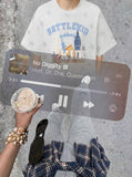 DAXUEN Oversized distressed star print t-shirt — model photo