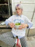 DAXUEN Oversized distressed star print t-shirt — model photo