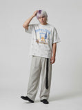 DAXUEN Oversized distressed star print t-shirt — model photo