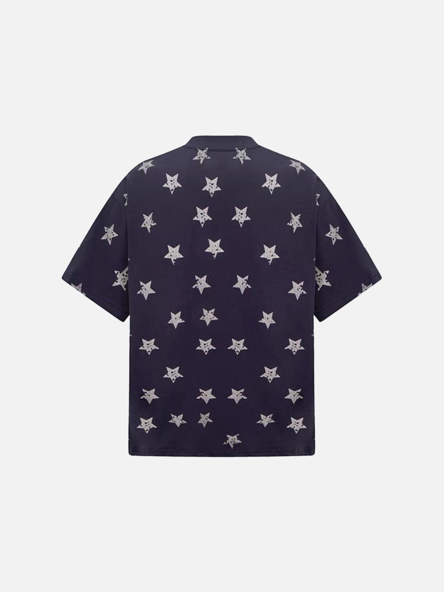 DAXUEN Oversized distressed star print t-shirt