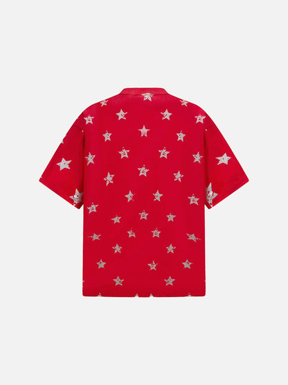 DAXUEN Oversized distressed star print t-shirt