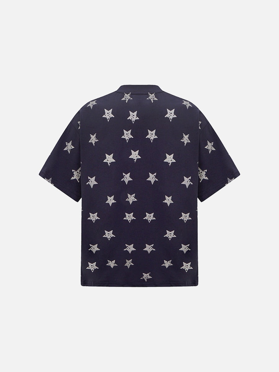 DAXUEN Oversized distressed star print t-shirt